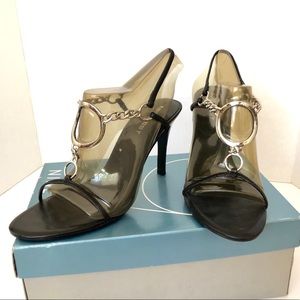 🚫SOLD🚫 Like New! Nine West Black & Silver Heels